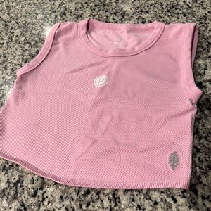 FP Movement x Pure Barre Crew Neck Texture Pink Crop Tank